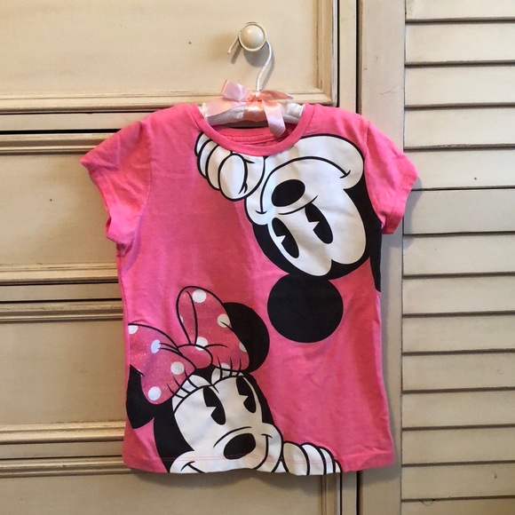 Disney Minnie and Mickey Girls Pink Tshirt - Picture 1 of 2